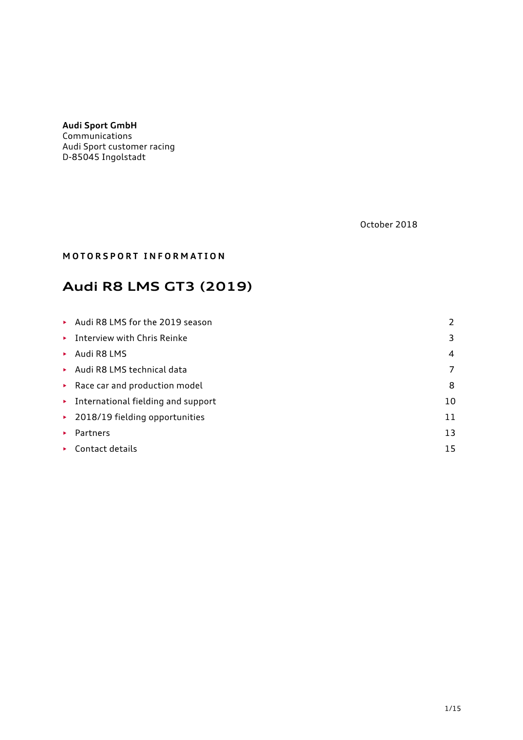 Audi R8 LMS GT3 (2019)