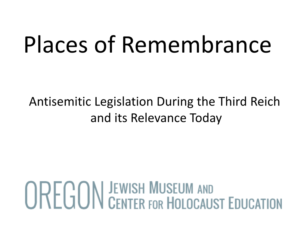 Places of Remembrance