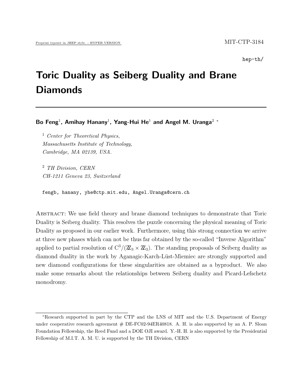 Toric Duality As Seiberg Duality and Brane Diamonds