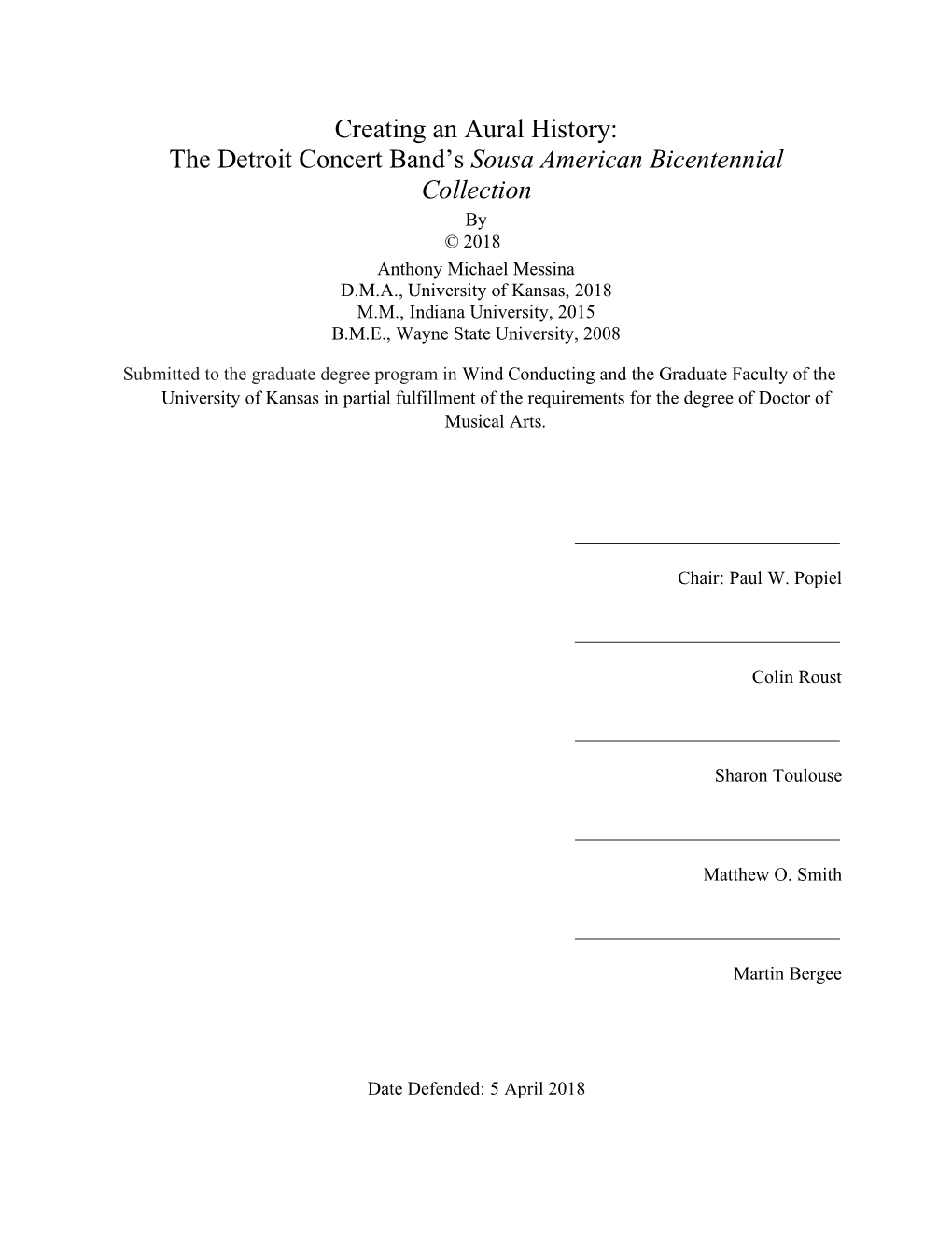 The Detroit Concert Band's Sousa American Bicentennial Collection