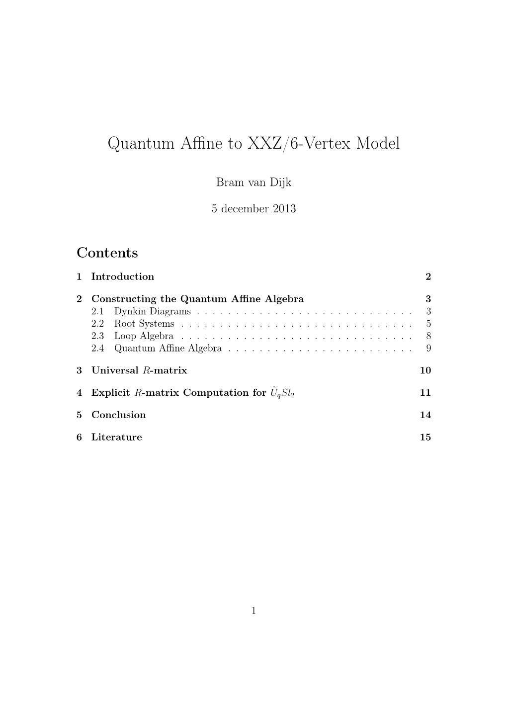 Quantum Affine to XXZ/6-Vertex Model