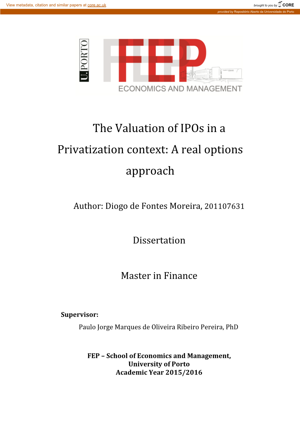 The Valuation of Ipos in a Privatization Context: a Real Options Approach