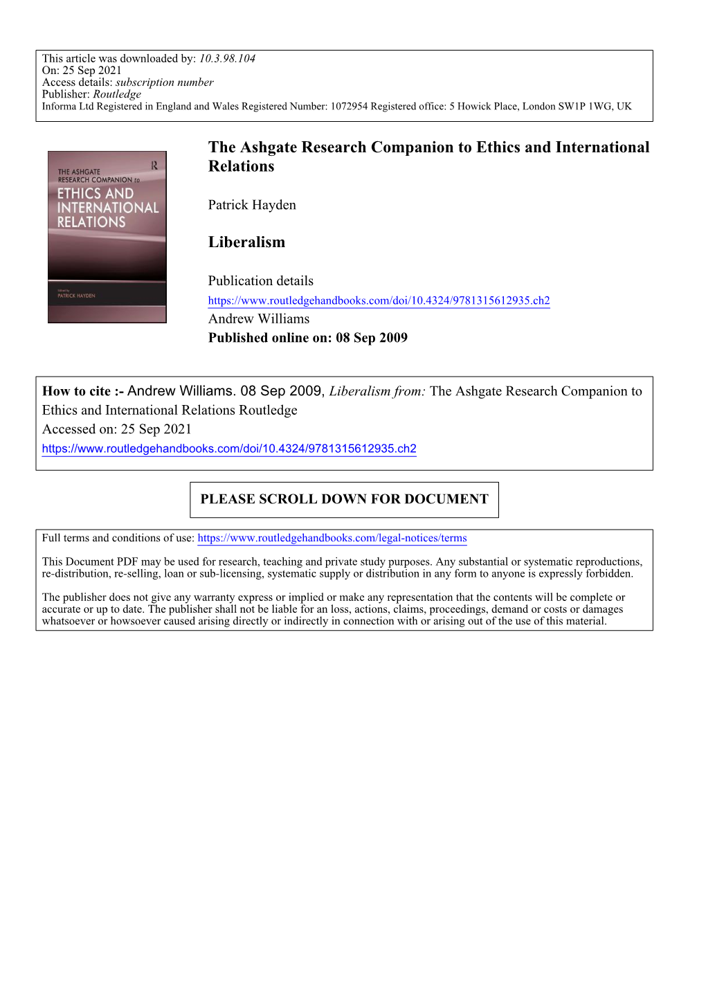 The Ashgate Research Companion to Ethics and International Relations