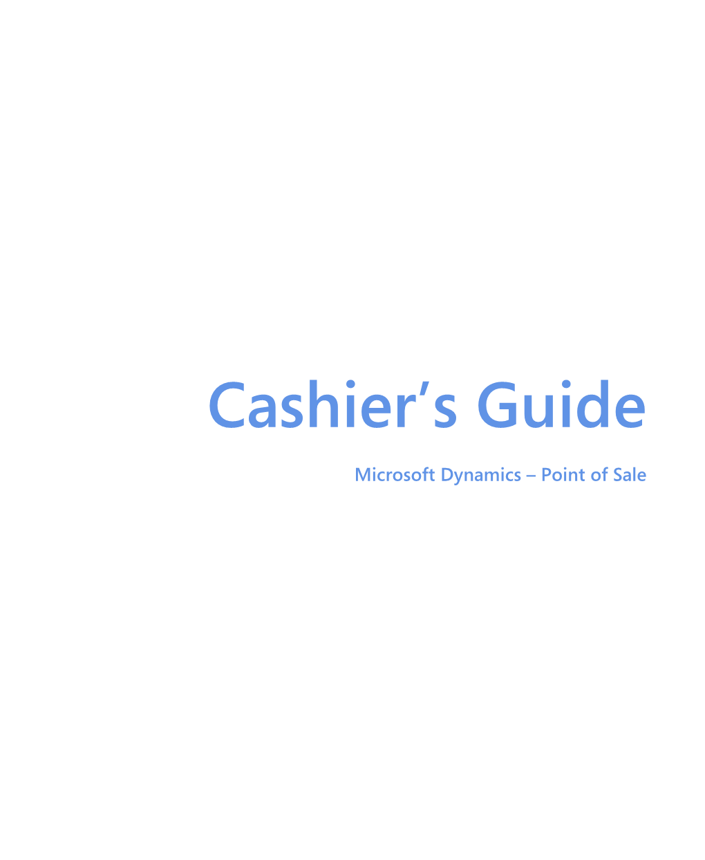 Cashier's Guide