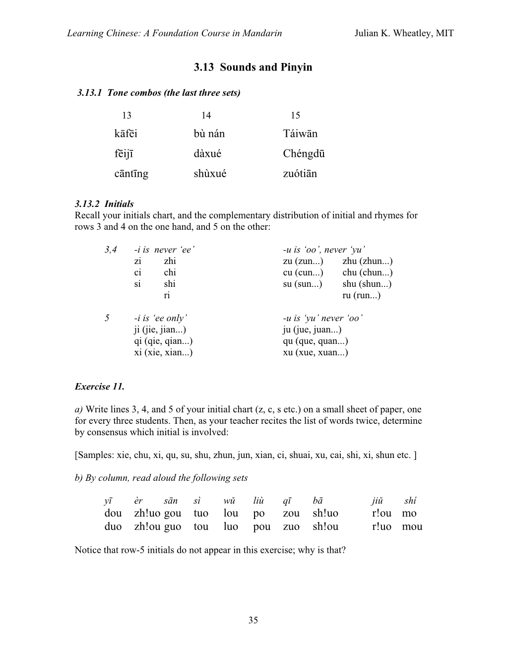 Sounds and Pinyin