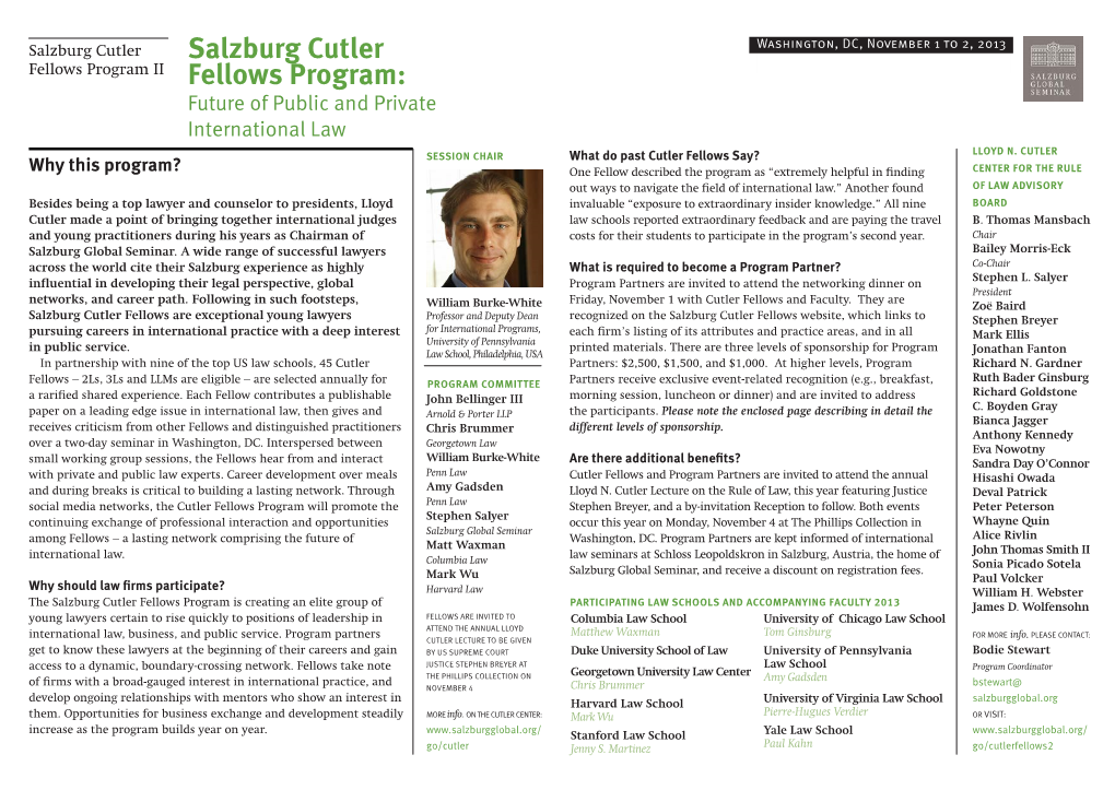 Salzburg Cutler Fellows Program