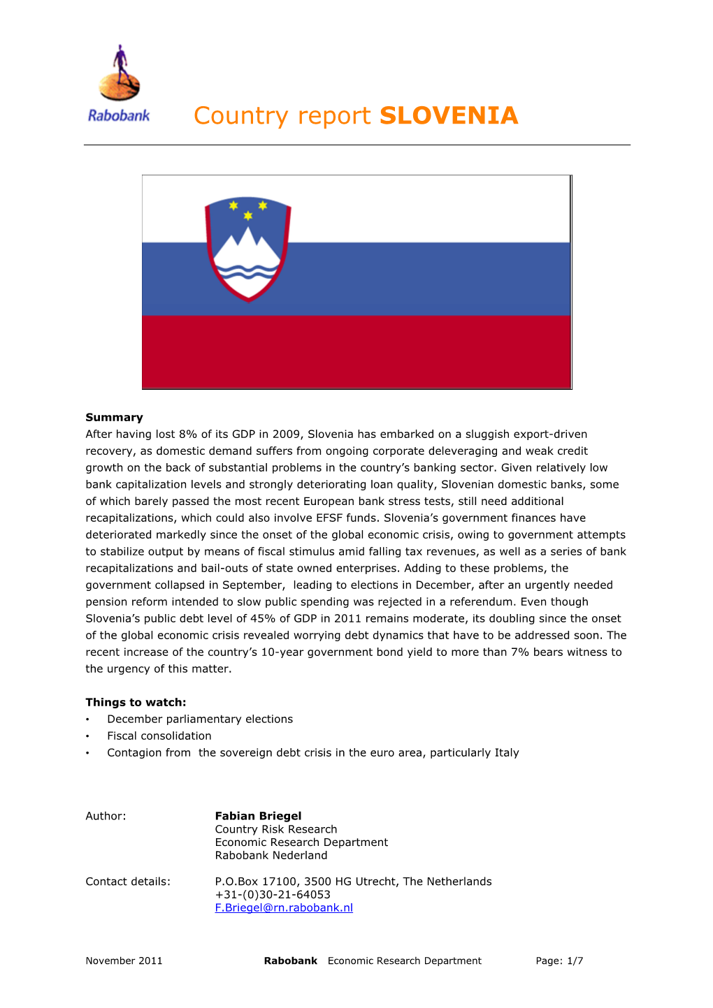 Slovenia (Country Report)