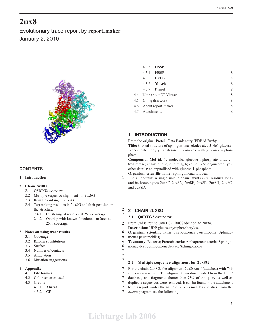 2Ux8 Lichtarge Lab 2006