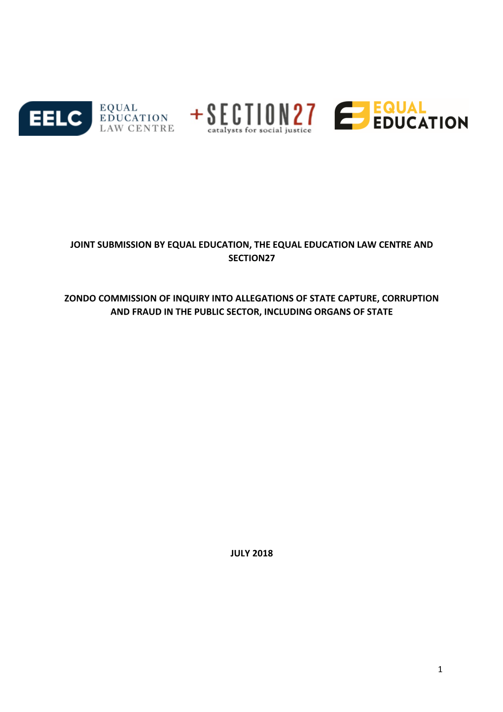Joint Submission by Equal Education, the Equal Education Law Centre and Section27
