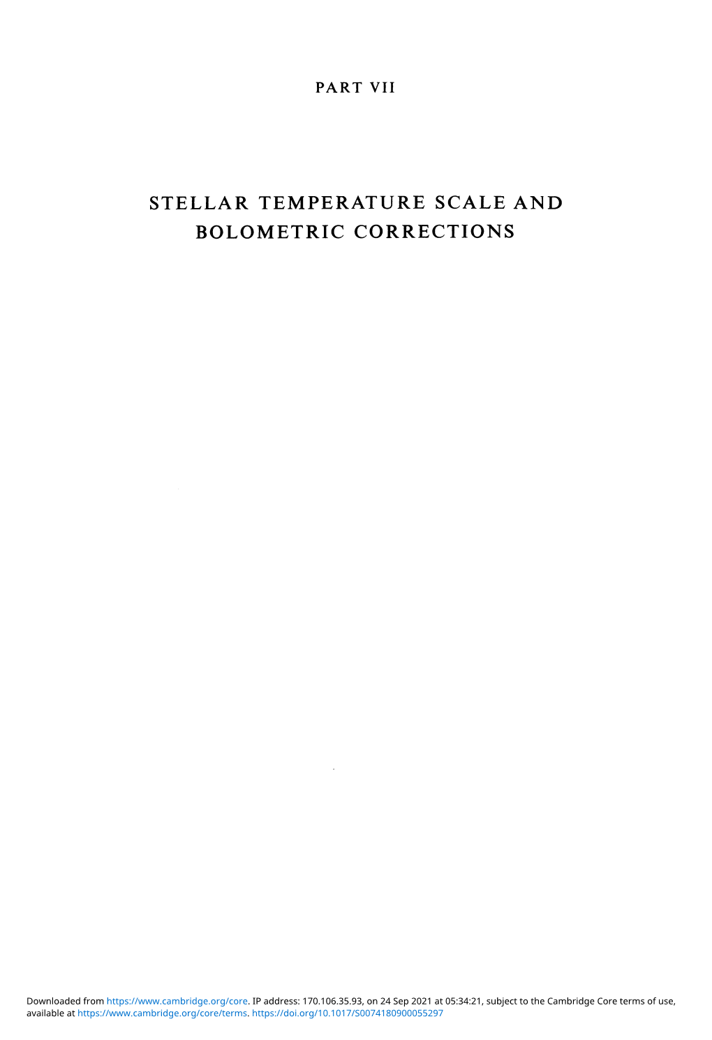 Stellar Temperature Scale and Bolometric Corrections