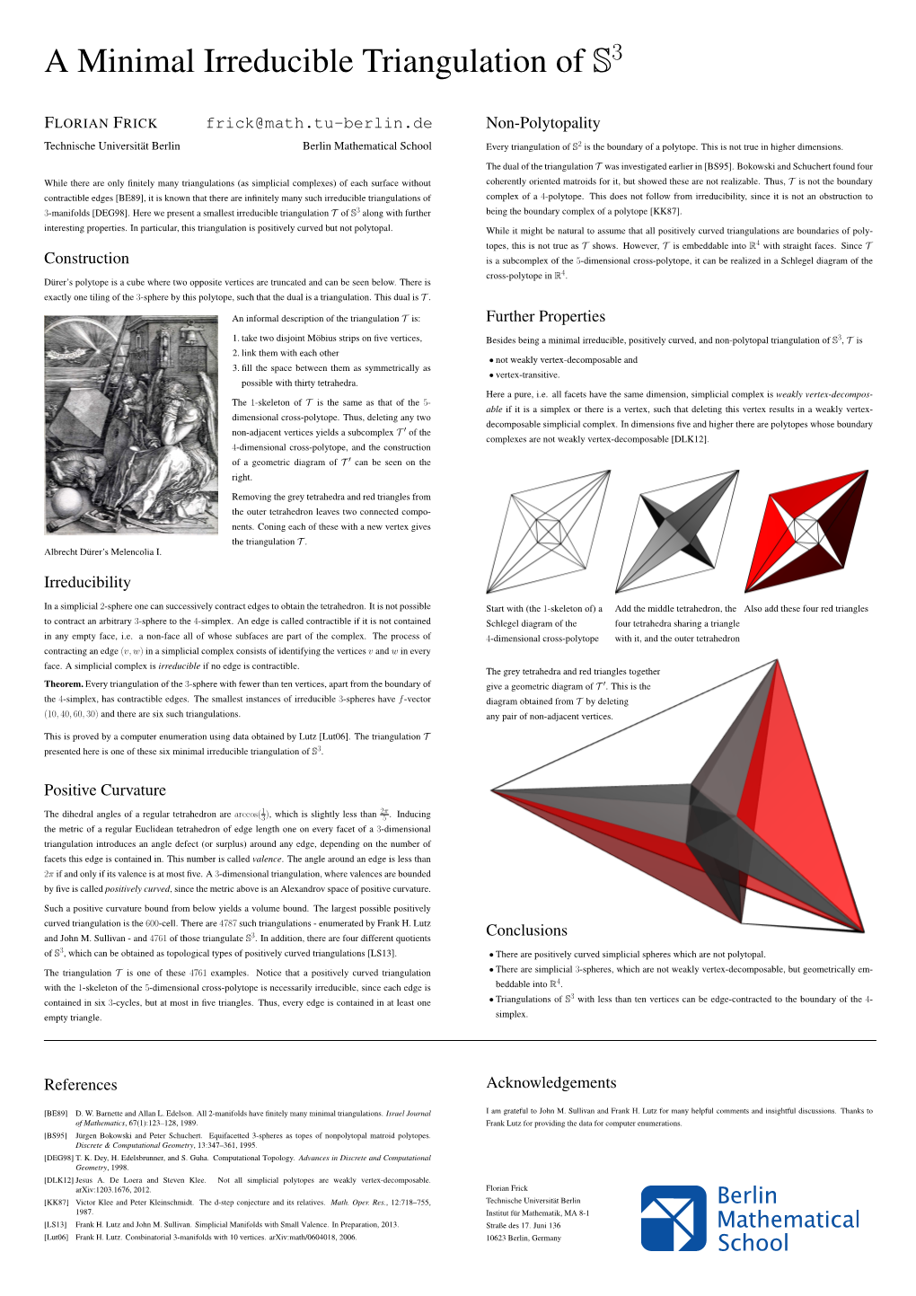 Frick@Math.Tu-Berlin.De Construction Irreducibility Positive Curvature Non