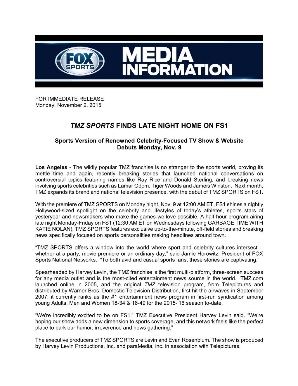 Tmz Sports Finds Late Night Home on Fs1