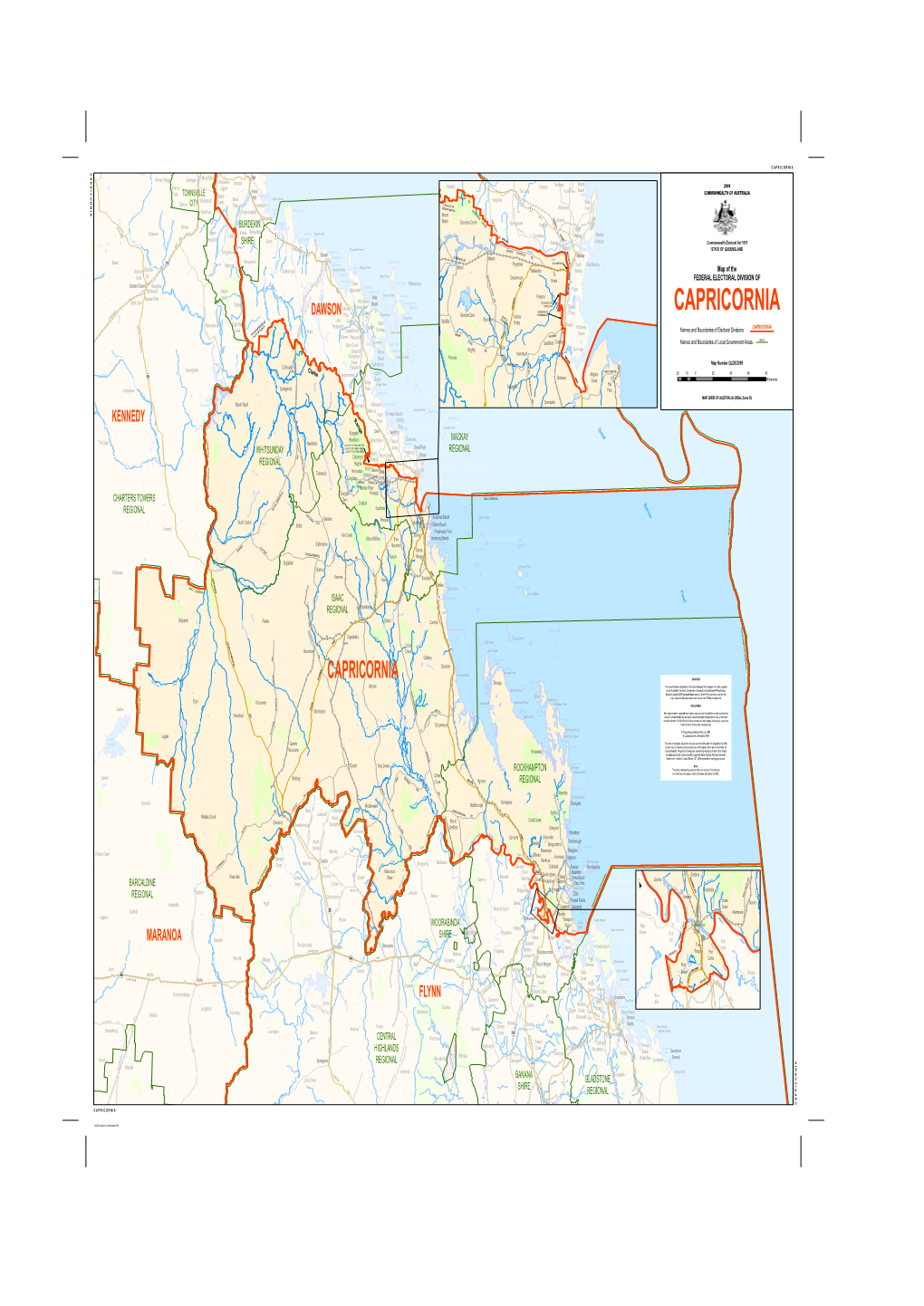 Map of the Division of Capricornia