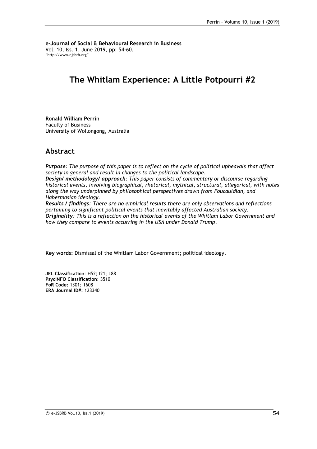 The Whitlam Experience: a Little Potpourri #2