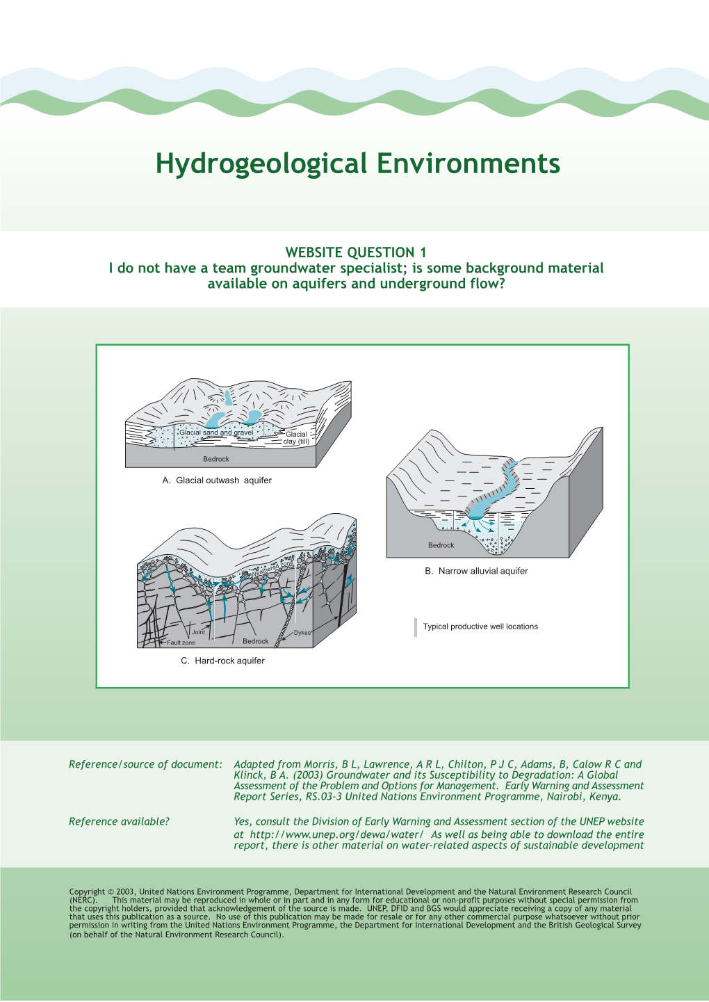 Hydrogeological Environments