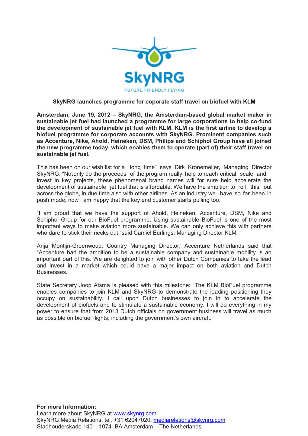 Skynrg Supplies 3 Unique Biofuel Flights to Rio