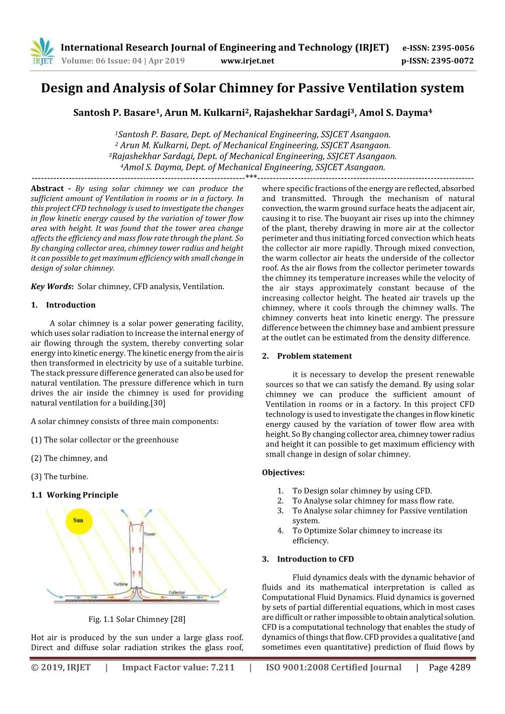 Design and Analysis of Solar Chimney for Passive Ventilation System