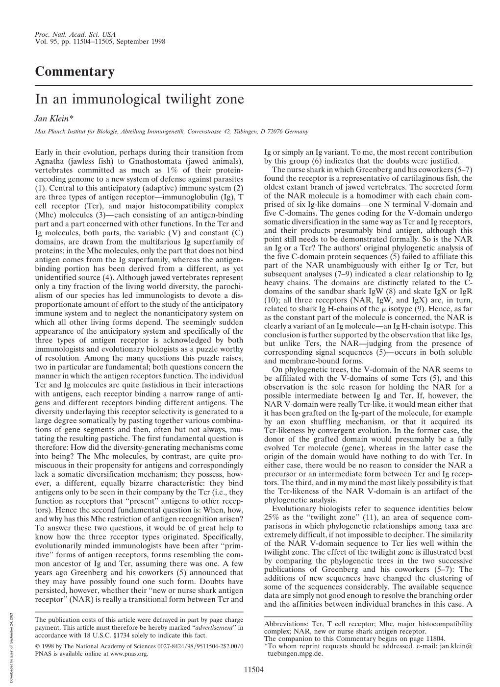 Commentary in an Immunological Twilight Zone