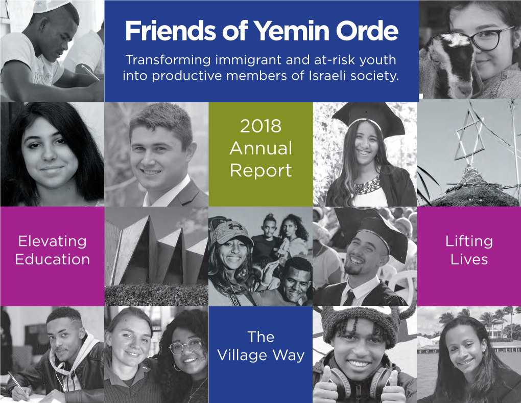 Friends of Yemin Orde Transforming Immigrant and At-Risk Youth Into Productive Members of Israeli Society