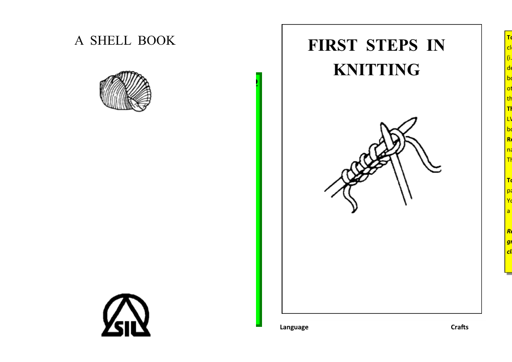 First Steps in Knitting