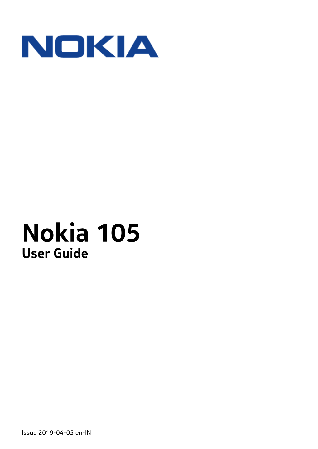 Nokia 105 User Guide Pdfdisplaydoctitle=True Pdflang=En-IN