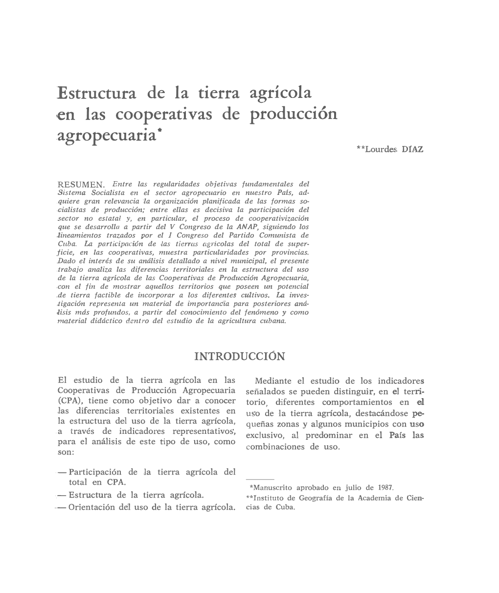 Estructura De La Tierra Cooperativas De En Las :Agropecuaria Agrícola