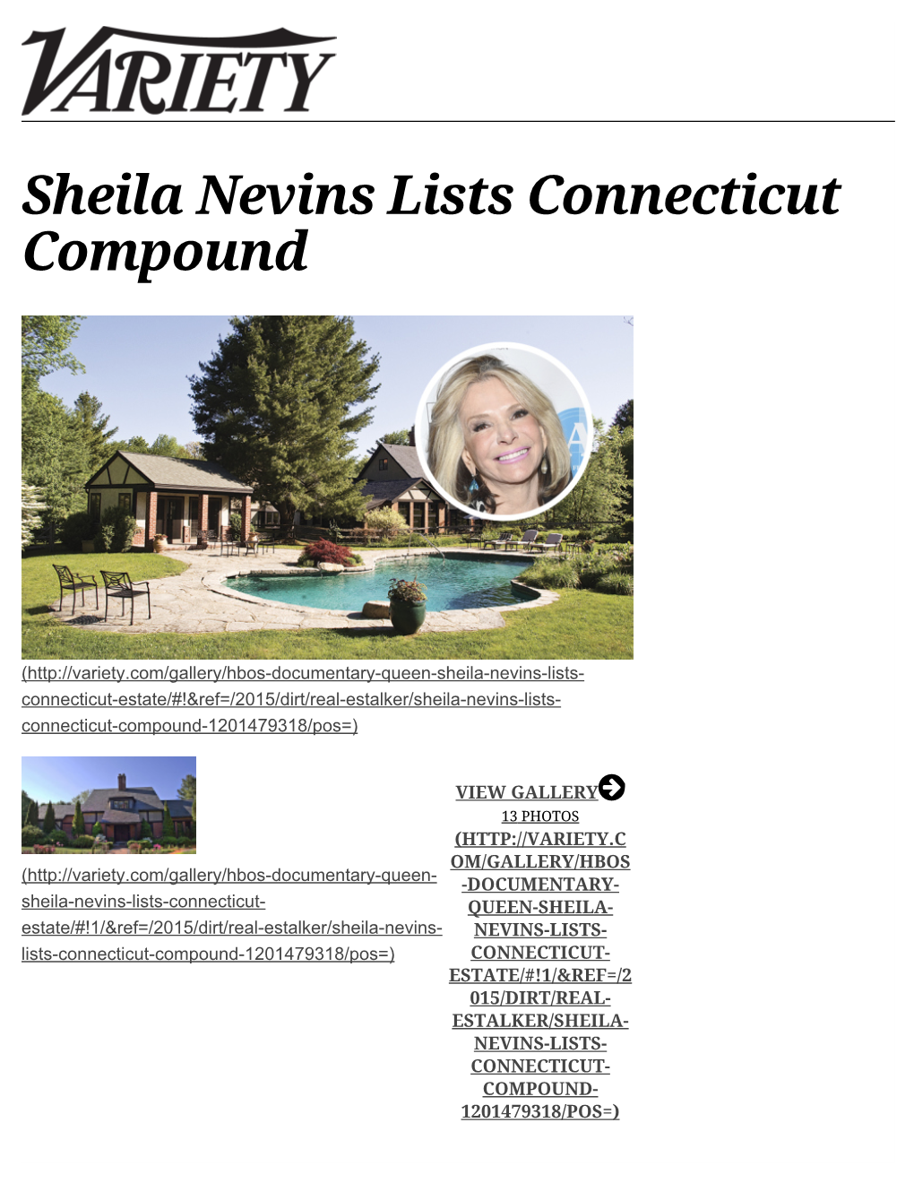 Sheila Nevins Lists Connecticut Compound