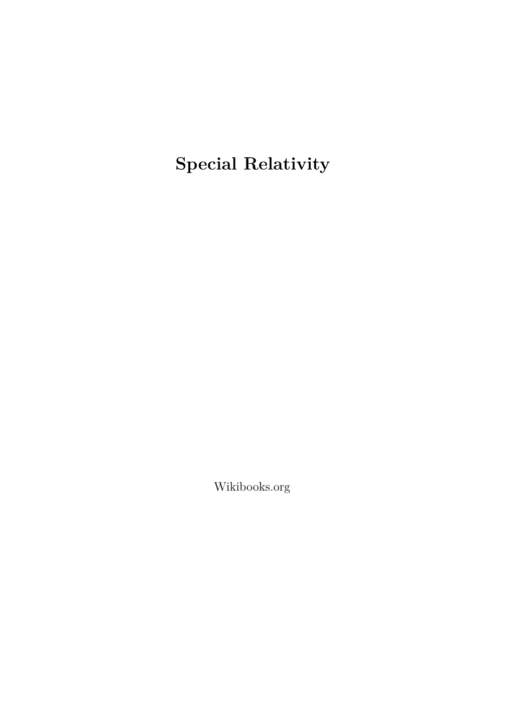 Special Relativity