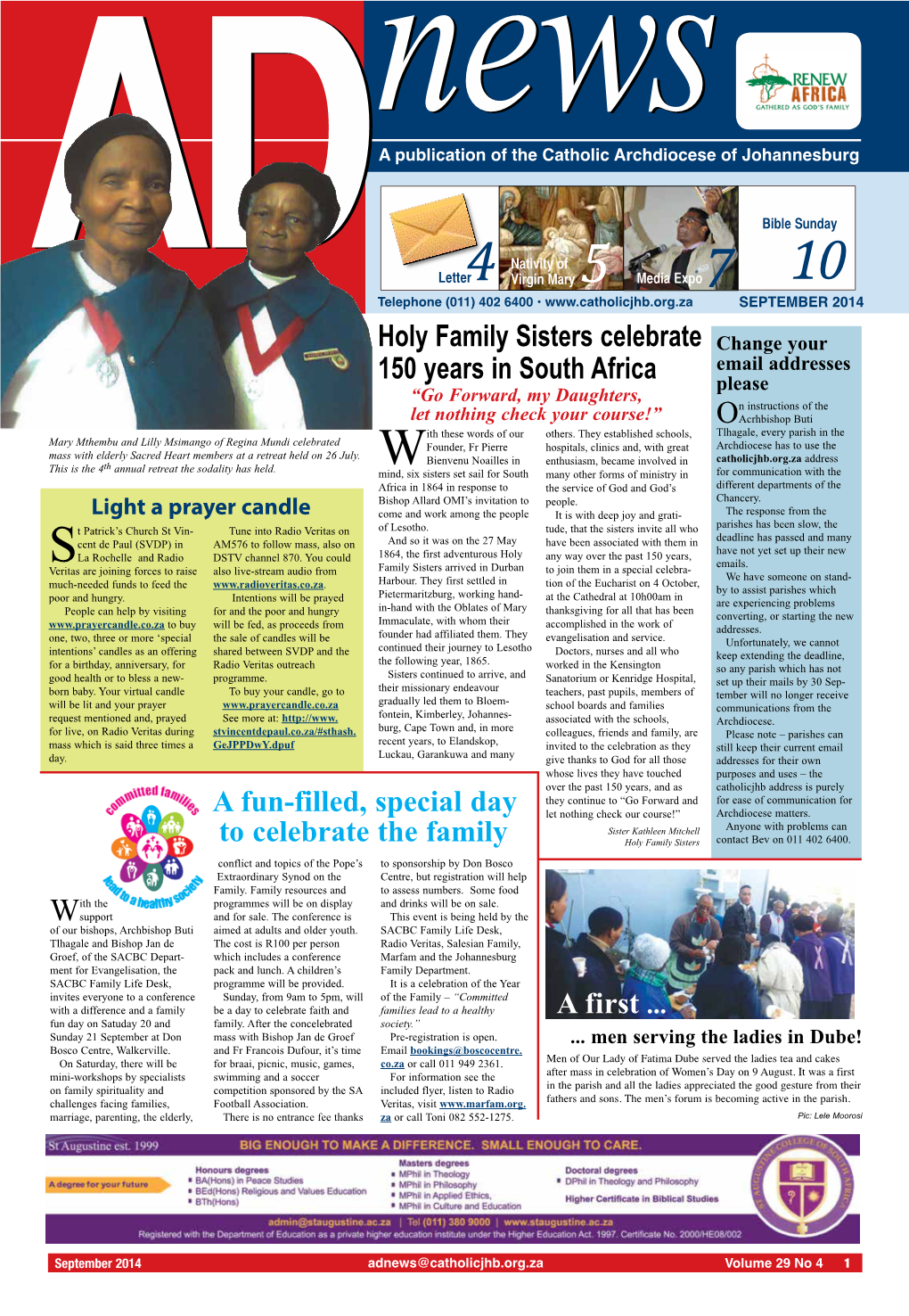 A Publication of the Catholic Archdiocese of Johannesburg