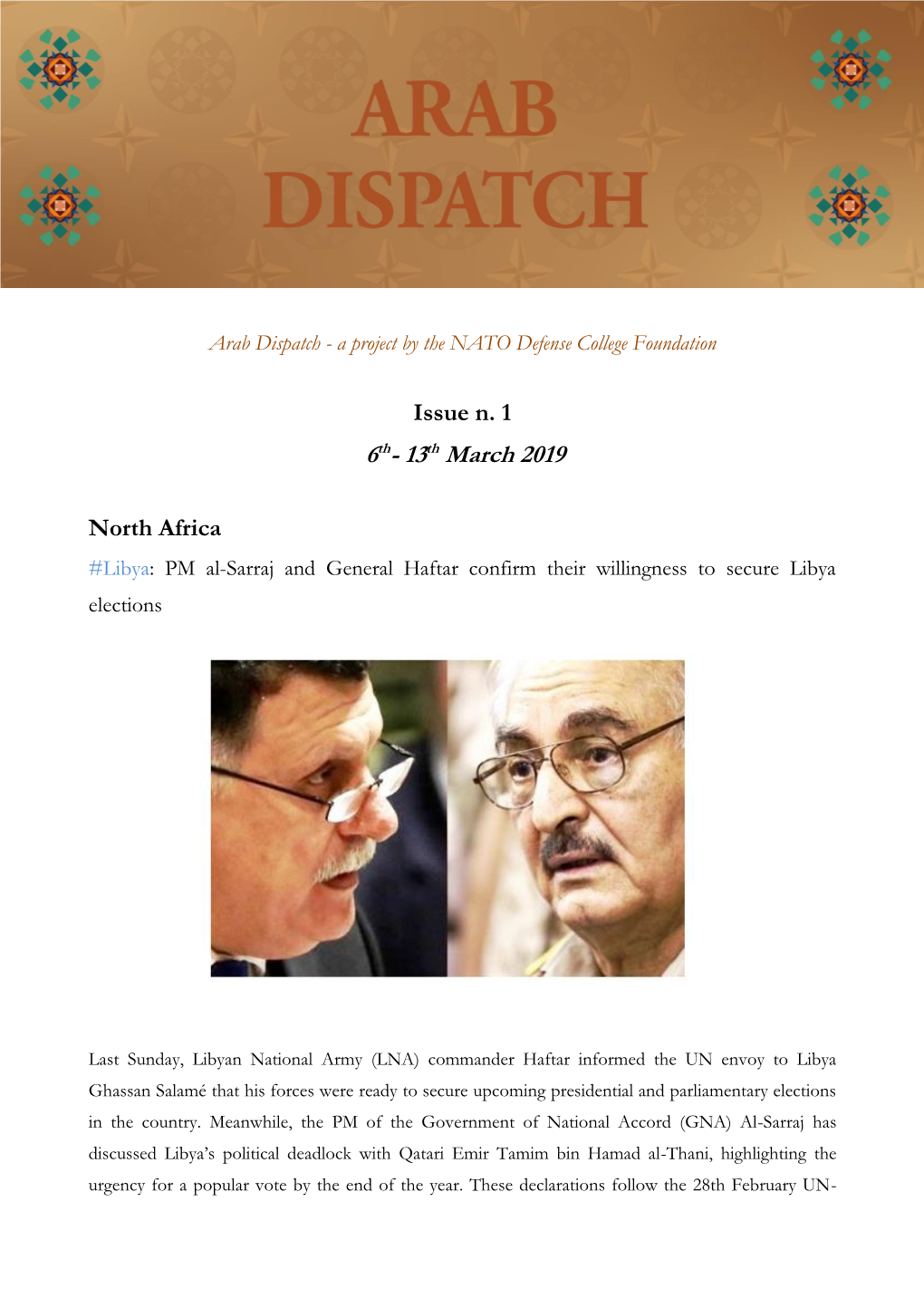 Arab Dispatch - a Project by the NATO Defense College Foundation