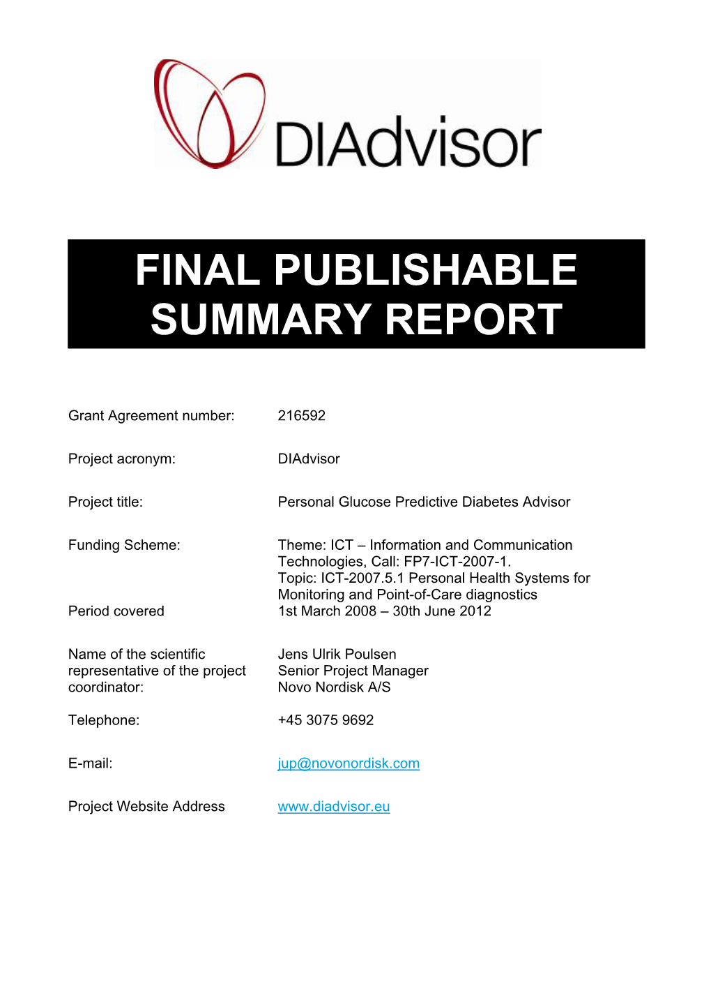 Final Publishable Summary Report