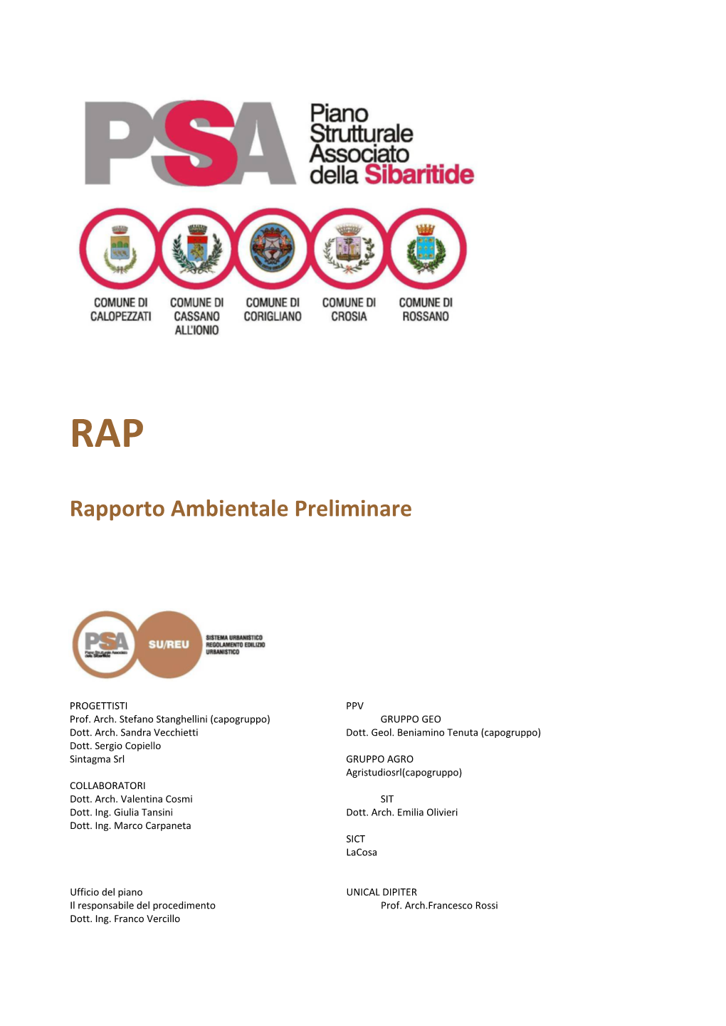 Rapporto Ambientale Preliminare