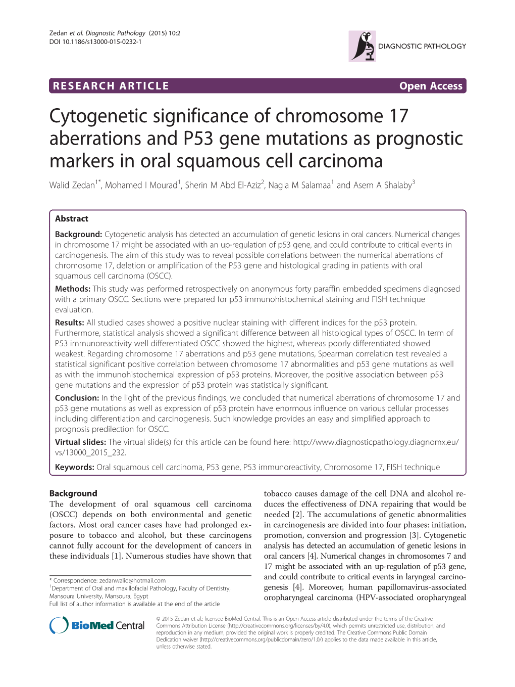 Cytogenetic Significance of Chromosome 17 Aberrations And