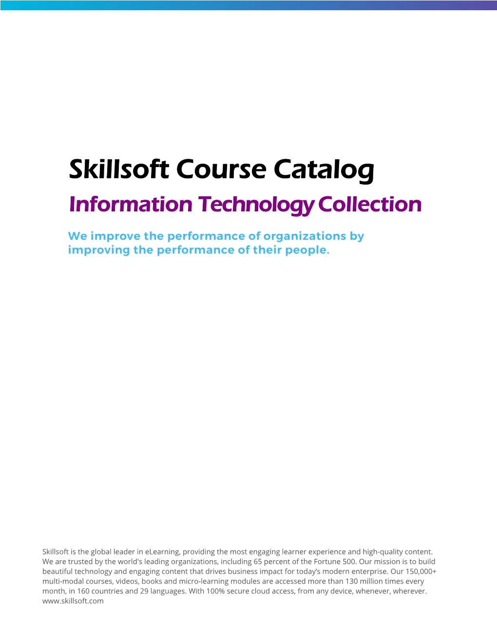 Skillsoft Course Catalog Information Technology Collection