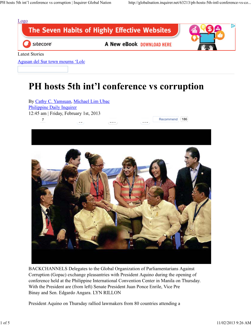 PH Hosts 5Th Int'l Conference Vs Corruption