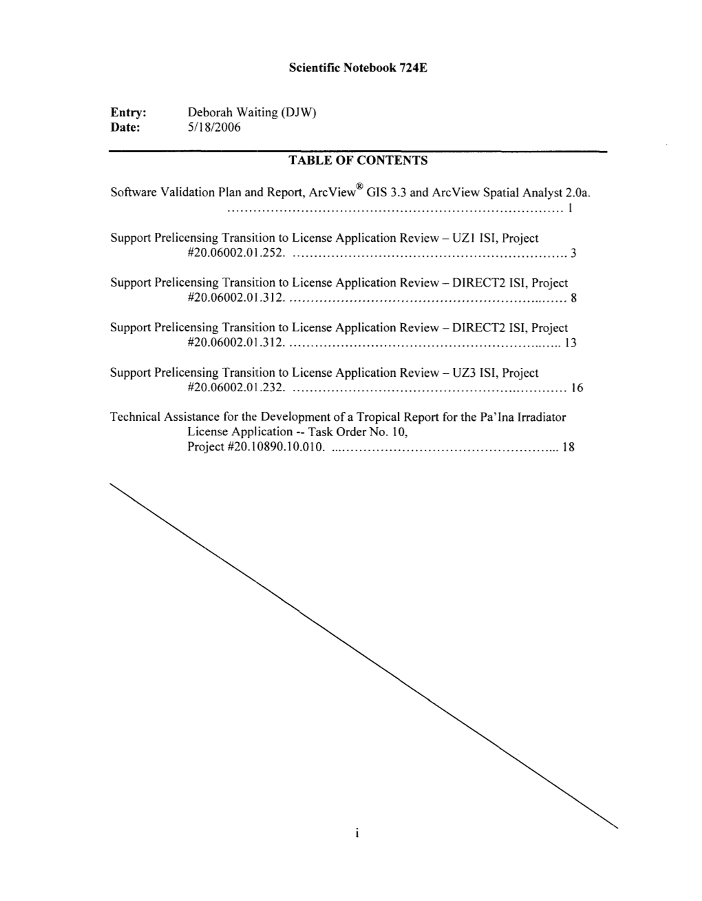 1. Svpplan & Rpt, Arcview GIS 3.3 & Arcview Spatial Analyst 2.0A., 5/18/06