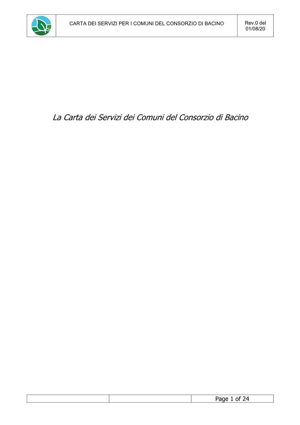 Carta Dei Servizi Di Amag Ambiente Per I Comuni Del Consorzio Di Bacino