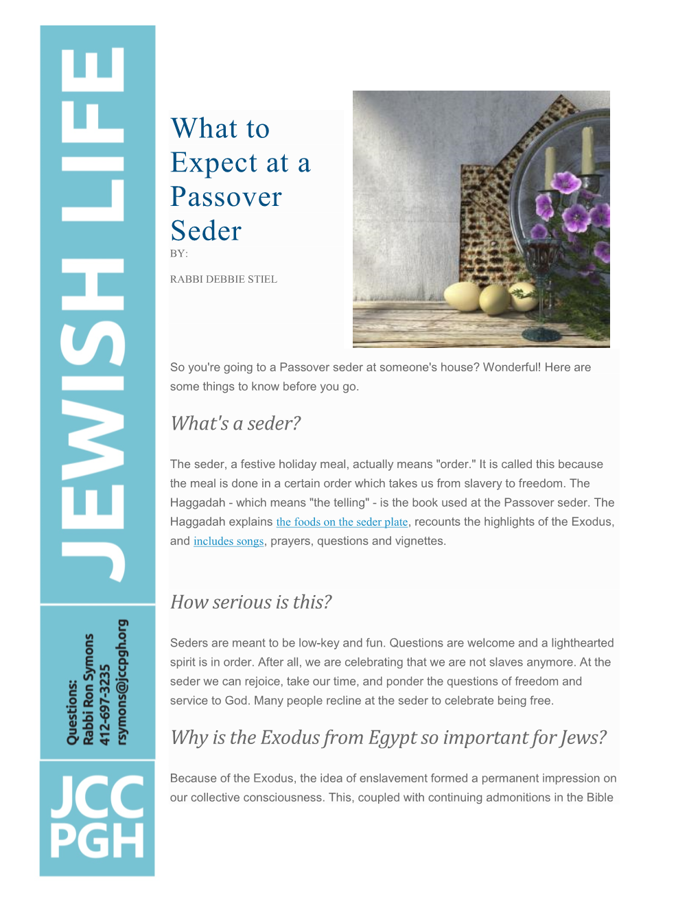 What to Expect at a Passover Seder BY