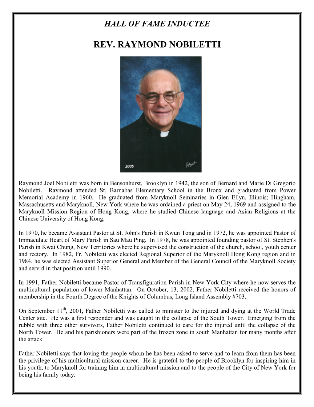 Rev. Raymond Nobiletti