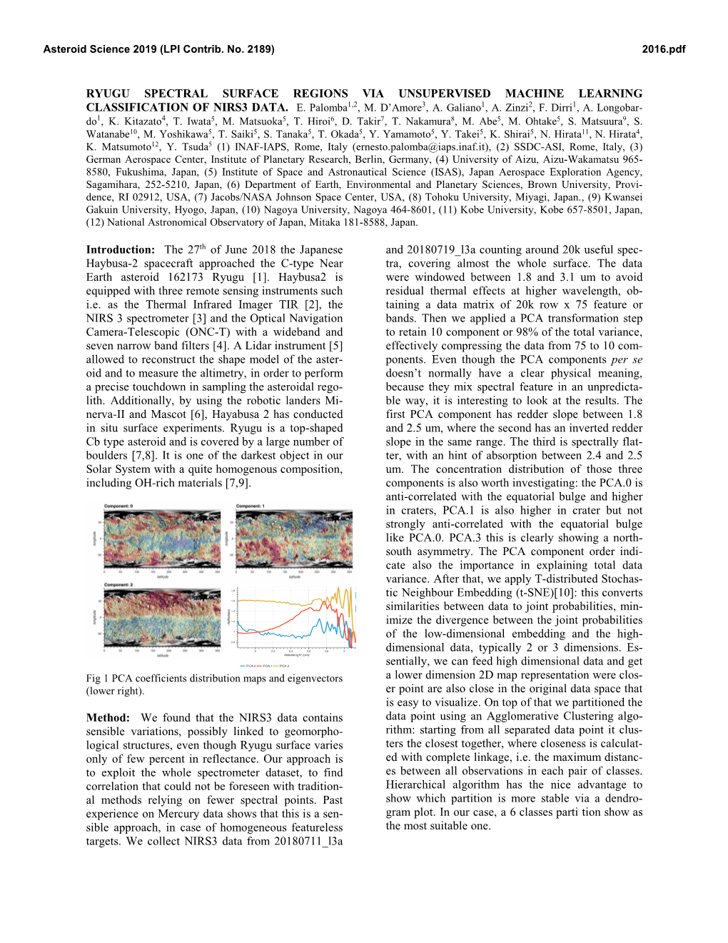 Ryugu Spectral Surface Regions Via Unsupervised Machine Learning Classification of Nirs3 Data