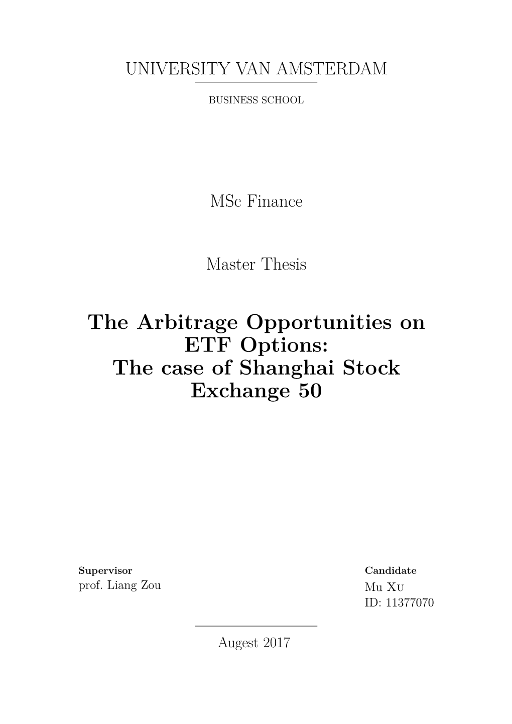 The Arbitrage Opportunities on ETF Options: the Case of Shanghai Stock Exchange 50