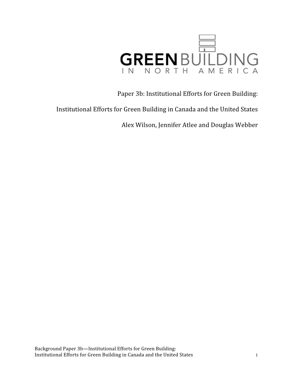 Institutional Efforts for Green Building