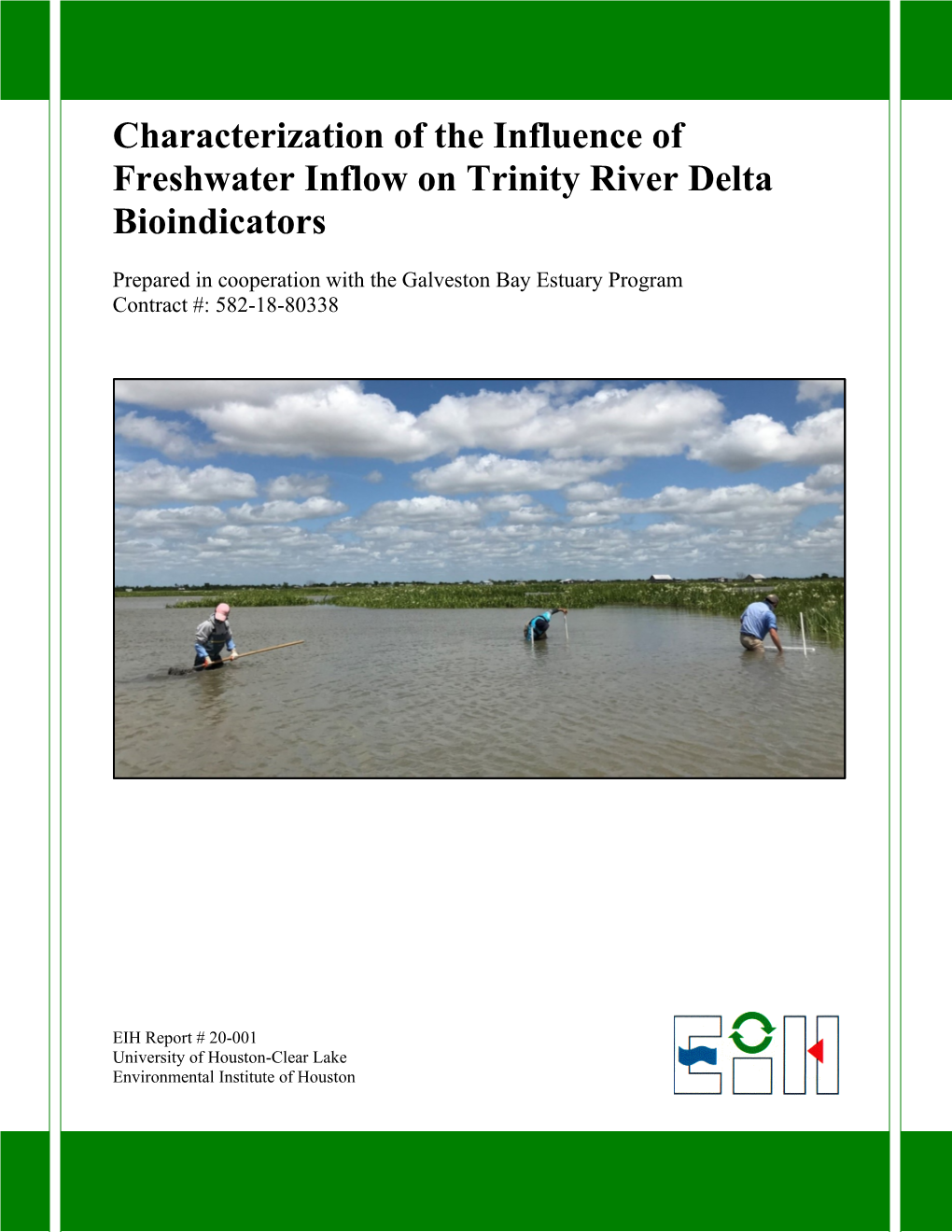 Characterization of the Influence of Freshwater Inflow on Trinity River Delta Bioindicators