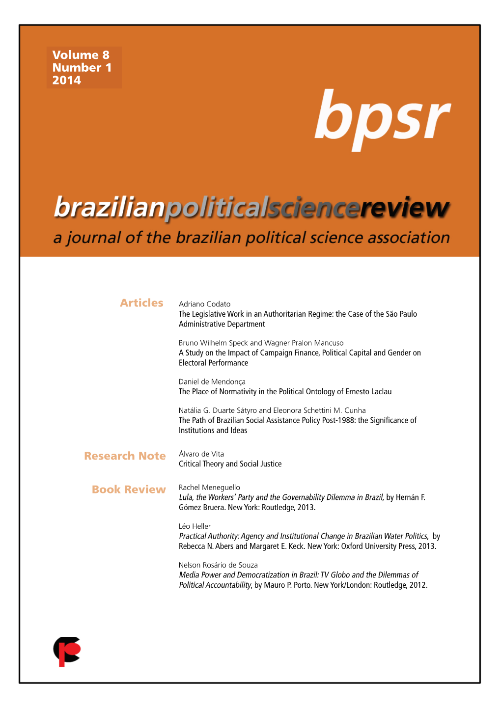 Brazilian Political Science Review Vol 8, No 1