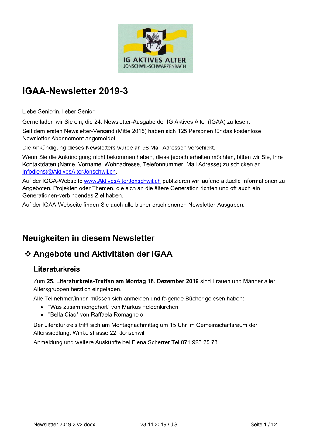 IGAA-Newsletter 2019-3