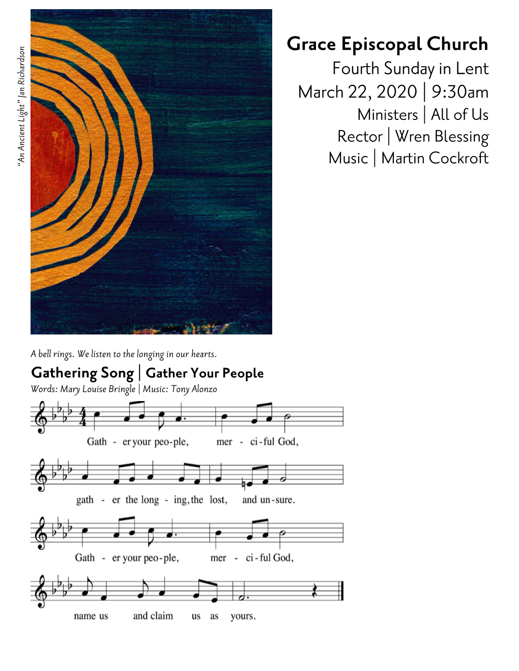 Fourth Sunday in Lent March 22, 2020 | 9:30Am Ministers | All of Us Rector | Wren Blessing