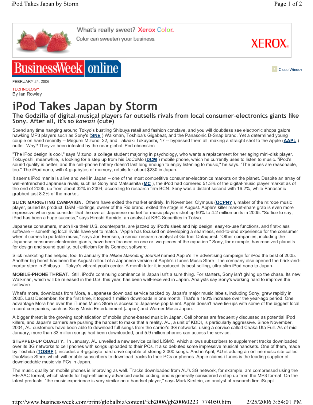 Ipod Takes Japan by Storm Page 1 of 2