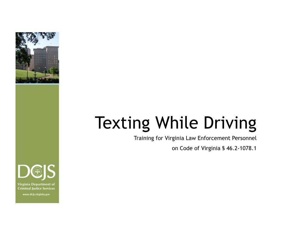 Texting While Driving