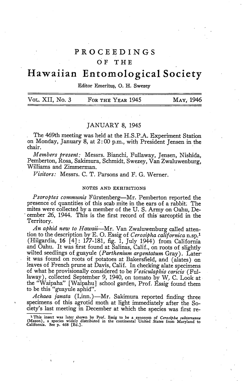 Hawaiian Entomological Society