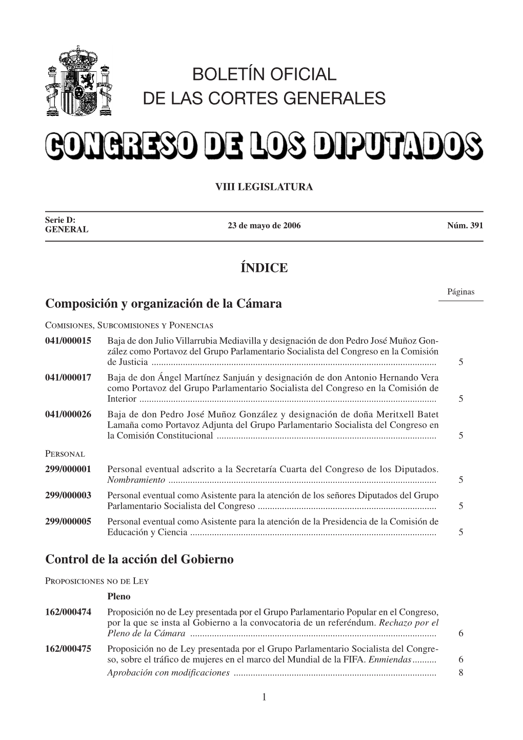 Boletín Oficial De Las Cortes Generales